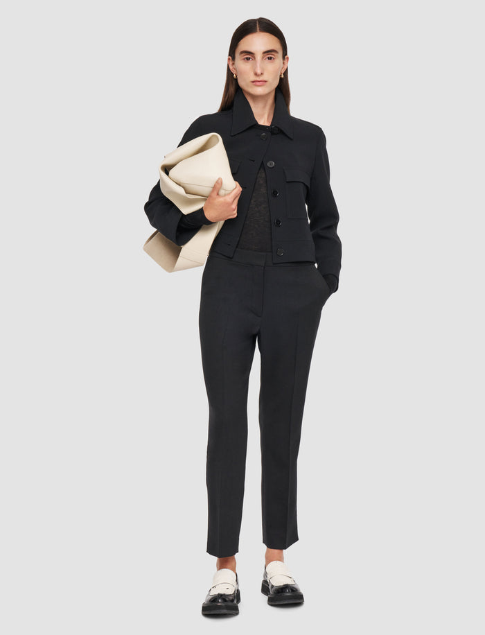 Black Vilar Tailoring Crepe Trousers - Joseph