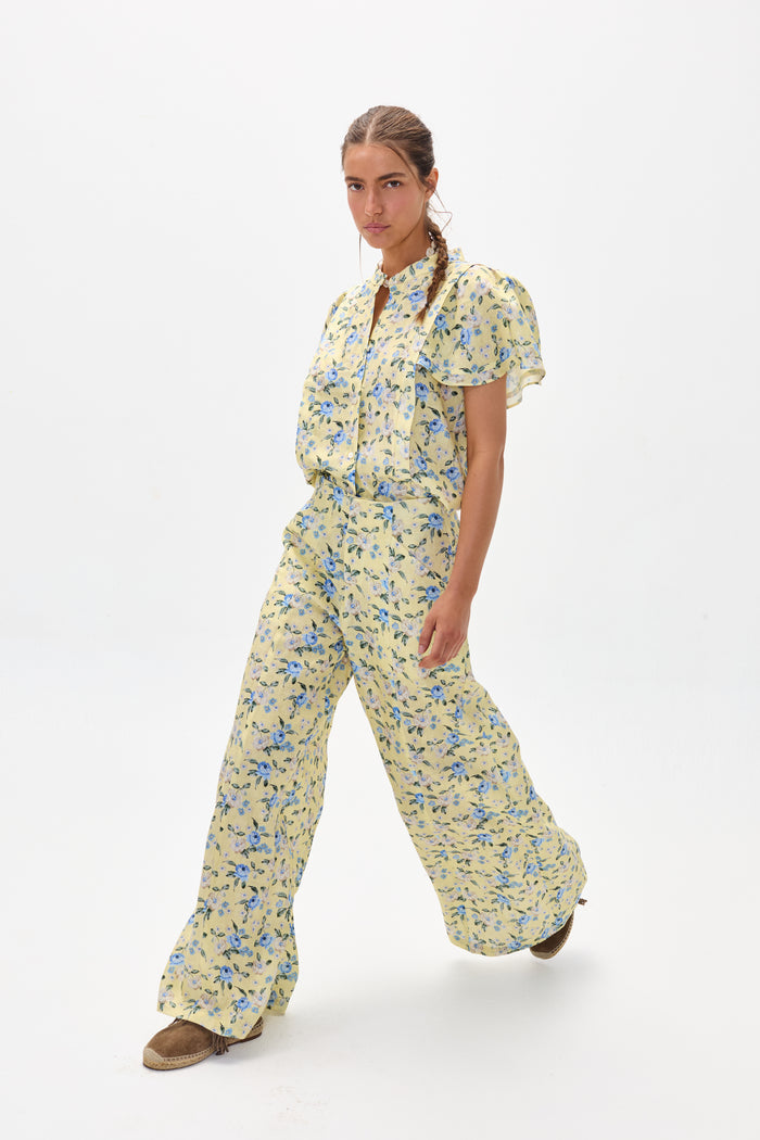 Vincent Linen Pants - Francesca Print
