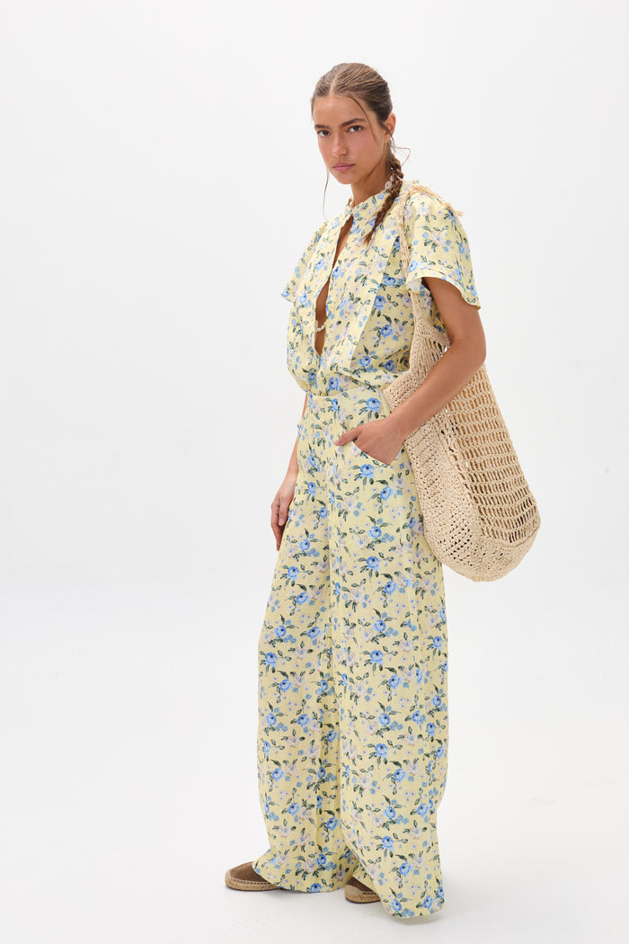 Vincent Linen Pants - Francesca Print