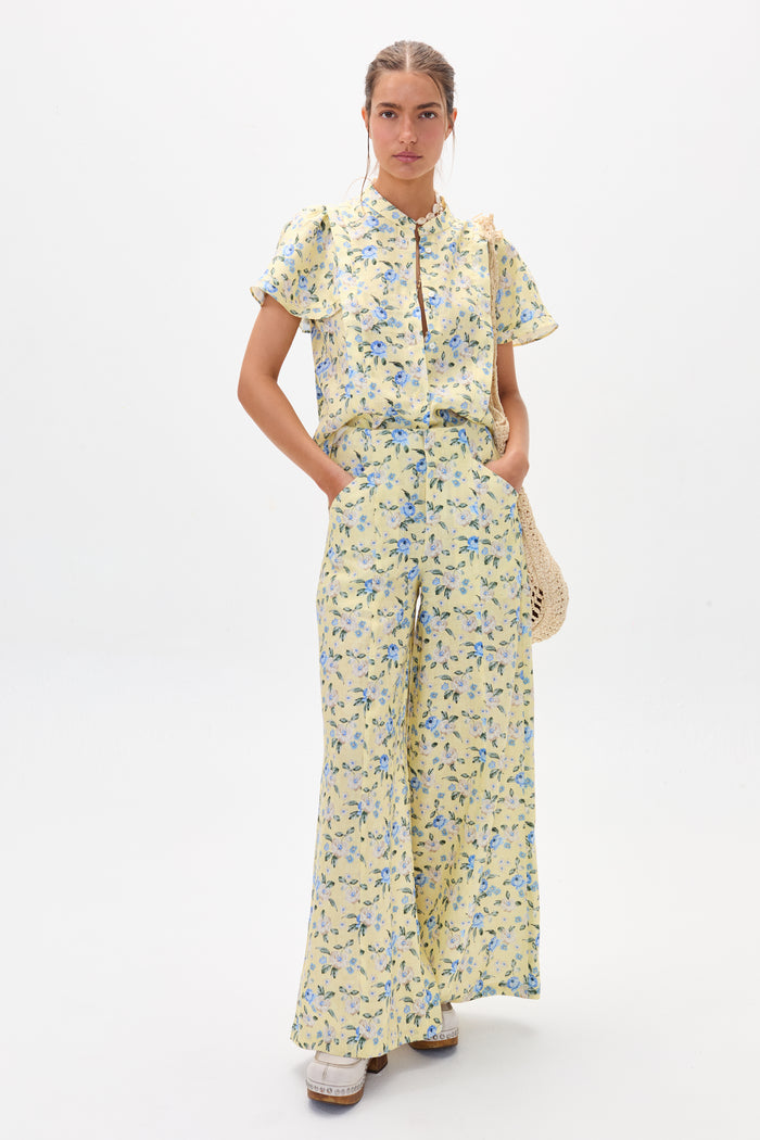 Vincent Linen Pants - Francesca Print