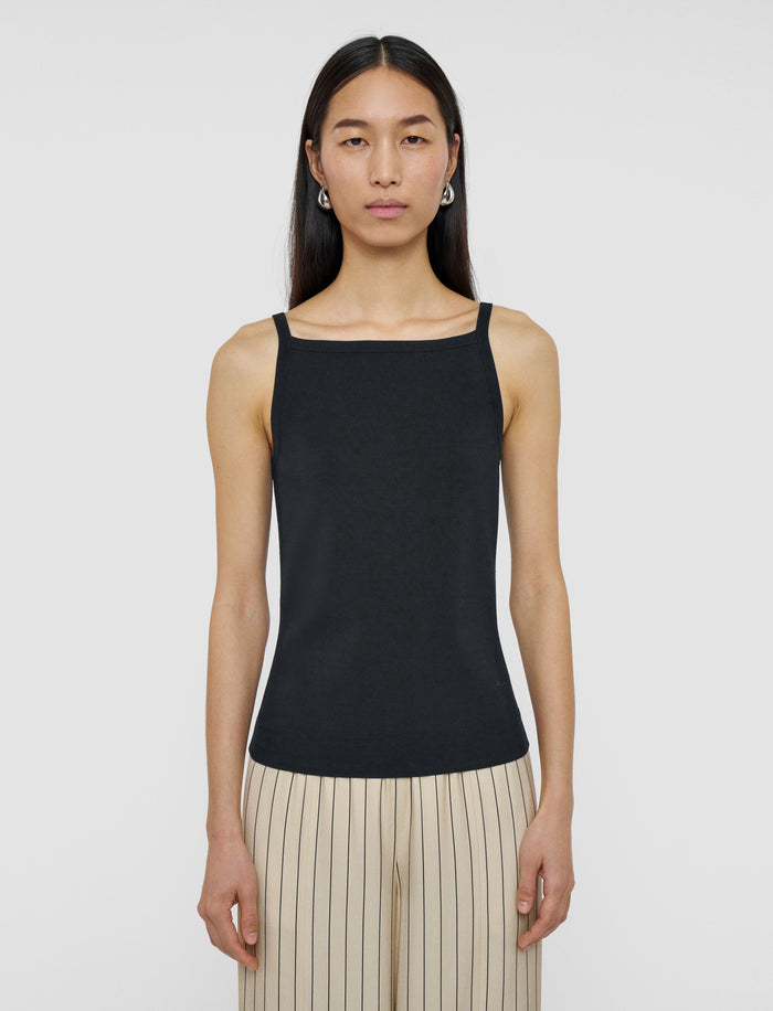 Black Viscose Knit Stretch Vest Top - Joseph