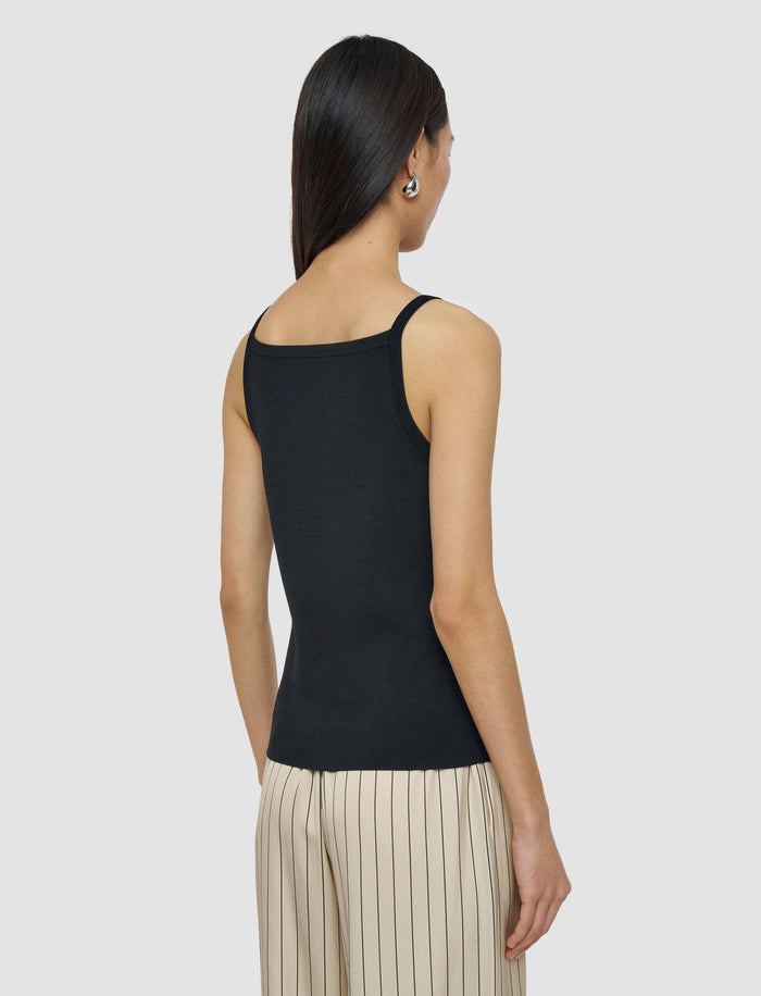 Black Viscose Knit Stretch Vest Top - Joseph