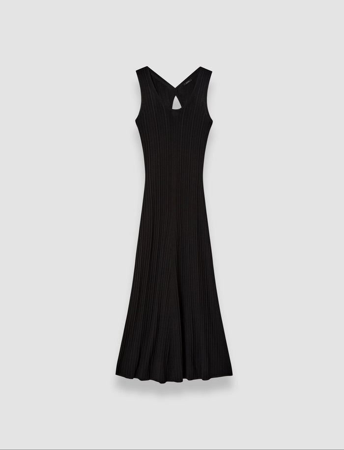Black Viscose Rib Knit Dress - Joseph