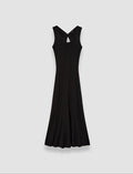 Black Viscose Rib Knit Dress - Joseph