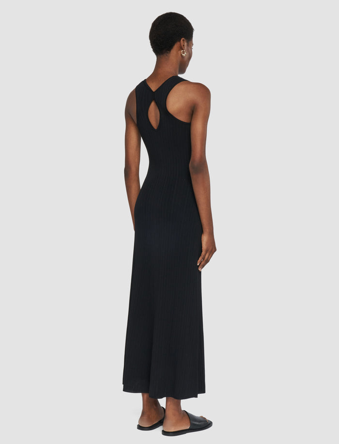 Black Viscose Rib Knit Dress - Joseph