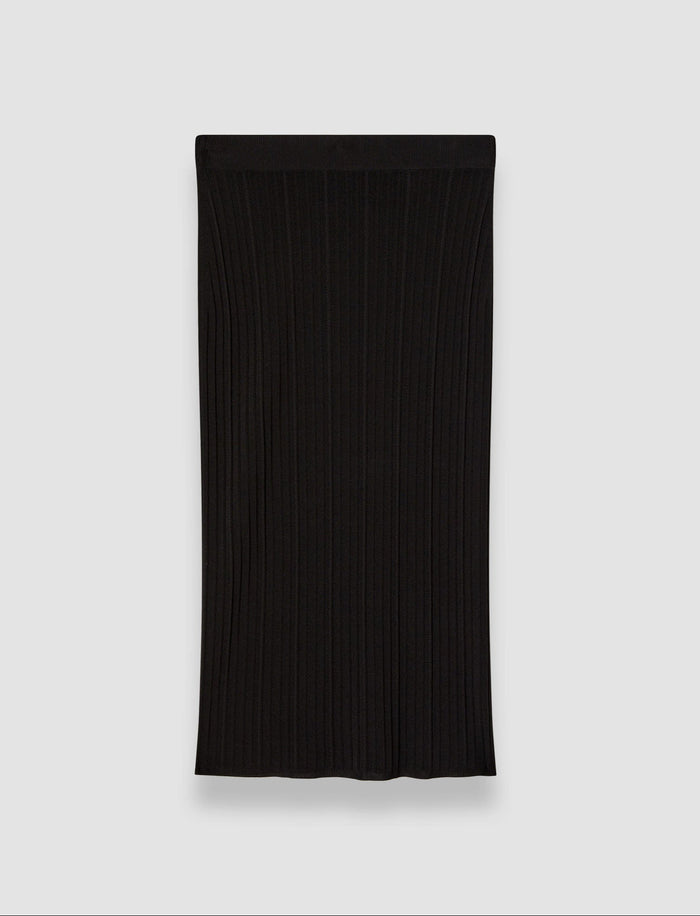 Black Viscose Rib Knit Skirt - Joseph