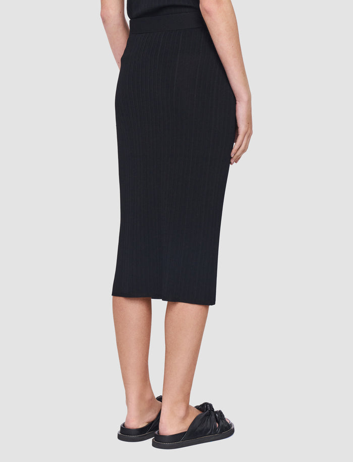Black Viscose Rib Knit Skirt - Joseph