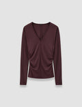 Wool Jersey V Neck Top