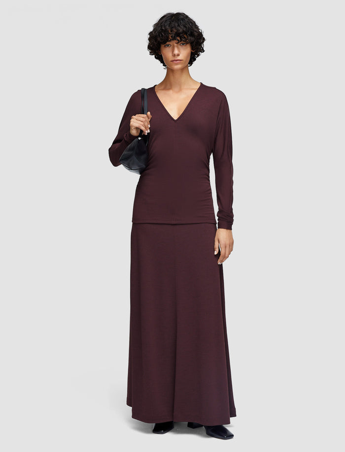 Wool Jersey V Neck Top