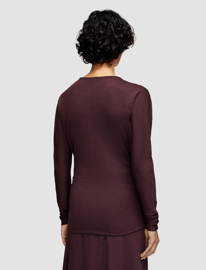Wool Jersey V Neck Top