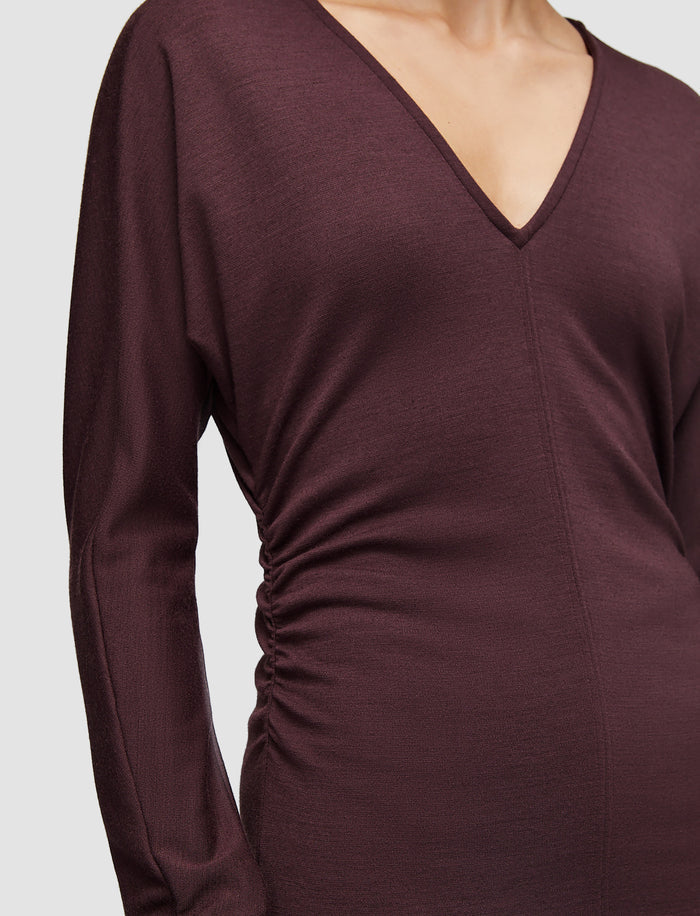 Wool Jersey V Neck Top