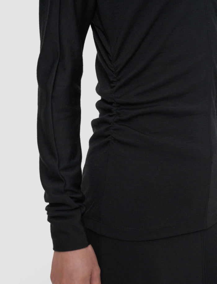 Wool Jersey V Neck Top